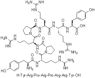L-Tyrosyl-L-arginyl-L-prolyl-L-arginyl-L-prolyl-L-arginyl-L-arginyl-L-tyrosine molecular structure (CAS 167319-68-8)