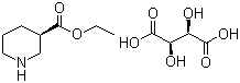 结构式 CAS# 167392-57-6, (R)-3-哌啶甲酸乙酯-L-酒石酸盐