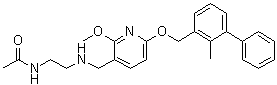 structure of CAS# 1675203-84-5, N-[2-[[[2-Methoxy-6-[(2-methyl[1,1'-biphenyl]-3-yl)methoxy]-3-pyridinyl]methyl]amino]ethyl]acetamide