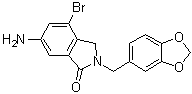 6-Amino-2-(1,3-benzodioxol-5-ylmethyl)-4-bromo-2,3-dihydro-1H-isoindol-1-one molecular structure (CAS 169043-96-3)