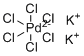 structure of CAS# 16919-73-6, Dipotassium hexachloropalladate;Potassium hexachloropalladate