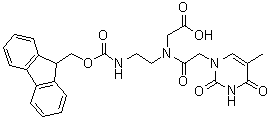 N-[2-(3,4-Dihydro-5-methyl-2,4-dioxo-1(2H)-pyrimidinyl)acetyl]-N-[2-[[(9H-fluoren-9-ylmethoxy)carbonyl]amino]ethyl]glycine molecular structure (CAS 169396-92-3)