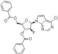 4-Chloro-7-(3,5-di-O-benzoyl-2-deoxy-2-fluoro-beta-D-arabinofuranosyl)-7H-pyrrolo[2,3-d]pyrimidine molecular structure (CAS 169516-55-6)