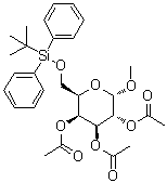 Methyl 6-O-[(1,1-dimethylethyl)diphenylsilyl]-alpha-D-galactopyranoside triacetate molecular structure (CAS 169686-81-1)