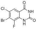 structure of CAS# 1698028-10-2, 7-Bromo-6-chloro-8-fluoroquinazoline-2,4(1H,3H)-dione
