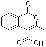 结构式 CAS# 16984-81-9, 3-甲基-1-氧代-1H-异苯并吡喃-4-甲酸