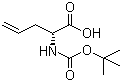 Boc-D-烯丙基甘氨酸分子结构 (CAS 170899-08-8)