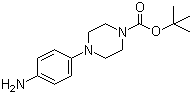 结构式 CAS# 170911-92-9, 1-Boc-4-(4-氨基苯基)哌嗪; 4-(1-叔丁氧羰基哌嗪-4-基)苯胺