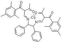 [(1S,2S)-N,N'-Bis[3-oxo-2-(2,4,6-trimethylbenzoyl)butylidene]-1,2-diphenylethylenediaminato]cobalt(II) molecular structure (CAS 171200-71-8)