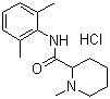 结构式 CAS# 1722-62-9, 盐酸甲哌卡因; N-(2,6-二甲基苯基)-1-甲基-2-哌啶甲酰胺盐酸盐