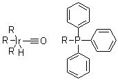 结构式 CAS# 17250-25-8, 羰基三(三苯基膦)氢化铱(I)