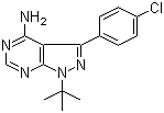 结构式 CAS# 172889-27-9, 3-(4-氯苯基)-1-叔丁基-1H-吡唑并[3,4-d]嘧啶-4-胺