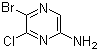 结构式 CAS# 173253-42-4, 5-溴-6-氯吡嗪-2-胺