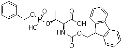 结构式 CAS# 175291-56-2, Fmoc-苏氨酸磷酸苄酯; N-芴甲氧羰基-O-(苄基磷酰基)-L-苏氨酸