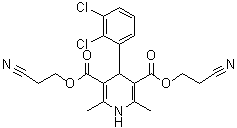 4-(2,3-二氯苯基)-1,4-二氢-2,6-二甲基-3,5-吡啶二甲酸二(2-氰基乙基)酯分子结构 (CAS 175688-79-6)