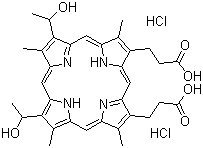 Hematoporphyrin dihydrochloride molecular structure (CAS 17696-69-4)