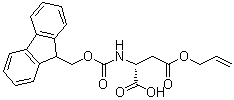结构式 CAS# 177609-12-0, N-[芴甲氧羰基]-D-天冬氨酸 4-(2-丙烯-1-基)酯