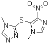 structure of CAS# 177653-76-8, 4-Methyl-3-[(1-methyl-4-nitro-1H-imidazol-5-yl)thio]-4H-1,2,4-triazole;NSC 631156