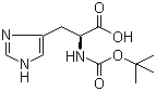 structure of CAS# 17791-52-5, N-Boc-L-Histidine;N-(tert-Butoxycarbonyl)-L-histidine