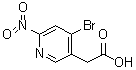 structure of CAS# 1805557-34-9, 4-Bromo-6-nitro-3-pyridineacetic acid