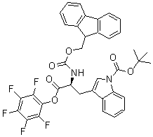 结构式 CAS# 181311-44-4, 1-[叔丁氧羰基]-N-[芴甲氧羰基]-L-色氨酸五氟苯基酯