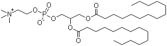 结构式 CAS# 18194-24-6, 二肉豆蔻酰基卵磷脂; 1,2-二肉豆蔻酰-sn-甘油-3-磷酰胆碱