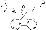 9-(4-Bromobutyl)-N-(2,2,2-trifluoroethyl)-9H-fluorene-9-carboxamide molecular structure (CAS 182438-98-8)
