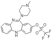 1,1,1-Trifluoromethanesulfonic acid 11-(4-methyl-1-piperazinyl)-5H-dibenzo[b,e][1,4]diazepin-2-yl ester molecular structure (CAS 183140-97-8)