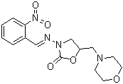 structure of CAS# 183193-59-1, 5-(4-Morpholinylmethyl)-3-[[(2-nitrophenyl)methylene]amino]-2-oxazolidinone;NPAMOZ