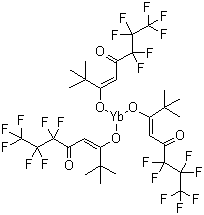 结构式 CAS# 18323-96-1, 三(6,6,7,7,8,8,8-七氟-2,2-二甲基-3,5-辛二酮酸)镱