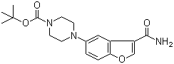 结构式 CAS# 183288-44-0, 5-(4-叔丁氧羰基-1-哌嗪基)苯并呋喃-2-甲酰胺