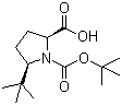 (2S,5S)-N-Boc-5-tert-butylpyrrolidine-2-carboxylic acid molecular structure (CAS 185142-24-9)