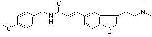 结构式 CAS# 185259-85-2, 3-[3-[2-二甲基氨基乙基]-1H-吲哚-5-基]-N-[4-甲氧基苄基]丙烯酰胺