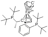 (S)-1-[(S)-1-(Di-tert-butylphosphino)ethyl]-2-[2-(di-tertbutylphosphino)phenyl]Ferrocene molecular structure (CAS 1854067-71-2)