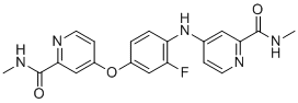 structure of CAS# 1855006-12-0, Regorafenib EP Impurity C;4-(3-fluoro-4-((2-(methylcarbamoyl)pyridin-4-yl)amino)phenoxy)-N-methylpicolinamide