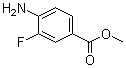 structure of CAS# 185629-32-7, 4-Amino-3-fluorobenzoic acid methyl ester;3-Fluoro-4-aminobenzoic acid methyl ester; Methyl 4-amino-3-fluorobenzoate