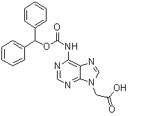 structure of CAS# 186046-80-0, 6-[[(Diphenylmethoxy)carbonyl]amino]-9H-purine-9-acetic acid