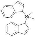 structure of CAS# 18666-26-7, di(1H-inden-1-yl)dimethylsilane;bis(1H-inden-1-yl)-dimethylsilane