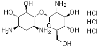4-O-(2-Amino-2-deoxy-alpha-D-glucopyranosyl)-2-deoxystreptamine trihydrochloride molecular structure (CAS 18685-97-7)