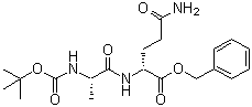 structure of CAS# 18814-49-8, N-[(1,1-Dimethylethoxy)carbonyl]-L-alanyl-D-alpha-glutamine phenylmethyl ester