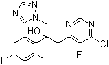 结构式 CAS# 188416-35-5, (2R,3S/2S,3R)-3-(6-氯-5-氟嘧啶-4-基)-2-(2,4-二氟苯基)-1-(1H-1,2,4-三唑-1-基)-2-丁醇