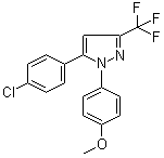 结构式 CAS# 188817-13-2, SC 560; 5-(4-氯苯基)-1-(4-甲氧基苯基)-3-(三氟甲基)-1H-吡唑