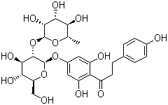 structure of CAS# 18916-17-1, Naringin dihydrochalcone;1-[4-[[2-O-(6-Deoxy-L-mannopyranosyl)-D-glucopyranosyl]oxy]-2,6-dihydroxyphenyl]-3-(4-hydroxyphenyl)-1-propanone