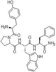 structure of CAS# 189388-22-5, Endomorphin 1;L-Tyrosyl-L-prolyl-L-tryptophyl-L-phenylalaninamide