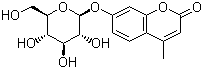 structure of CAS# 18997-57-4, 4-Methylumbelliferyl-beta-D-glucopyranoside;7-(beta-D-glucopyranosyloxy)-4-methyl-2H-1-benzopyran-2-one