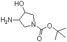 3-氨基-4-羟基-1-吡咯烷羧酸叔丁酯分子结构 (CAS 190141-99-2)