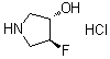(3S,4S)-4-Fluoro-3-pyrrolidinol hydrochloride (1:1) molecular structure (CAS 1909293-52-2)
