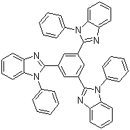 structure of CAS# 192198-85-9, 1,3,5-Tris(1-phenyl-1H-benzimidazol-2-yl)benzene;1,3,5-Tris(N-phenylbenzimidazol-2-yl)benzene; 2,2',2''-(1,3,5-Benzenetriyl)tris[1-phenyl-1H-benzimidazole]; TPBi