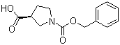 结构式 CAS# 192214-00-9, (S)-1-Cbz-吡咯烷-3-甲酸