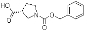 结构式 CAS# 192214-06-5, (R)-1-N-Cbz-吡咯烷-3-甲酸